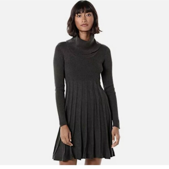 Calvin Klein Womens Fit & Flare Sweater Dress Cowl Neck Maroon Burgandy Size M - Picture 5 of 6